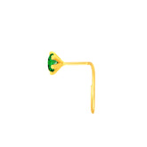 22K Yellow Gold Assorted Small Green Nose Pin with Wire with gold weight of 0.13g